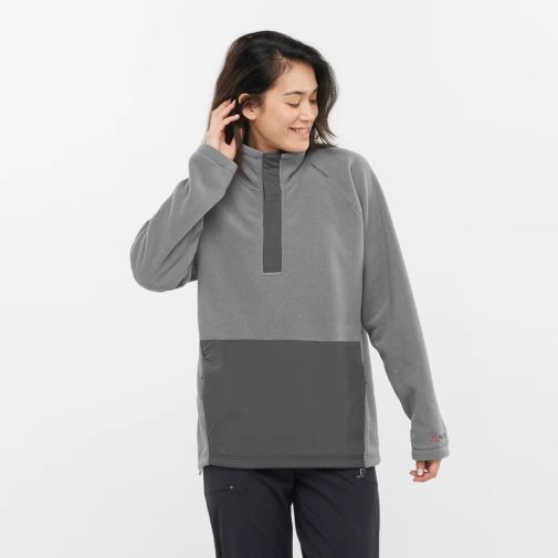 Grey Salomon Outlife Polartec Halz Zip Women's Sweatshirt | PH 95318A